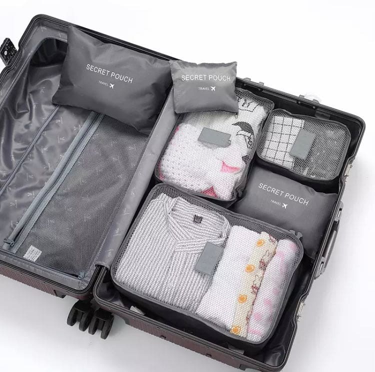 6 Pcs Travel Storage Bag, Clothes Tidy Organizer, Wardrobe Suitcase Pouch Travel Organizer, Shoe Packing Cube Bag, Secret Pouch Bag 6 Pcs Travel Storage Bag, Clothes Tidy Organizer, Wardrobe Suitcase Pouch Travel Organizer, Shoe Packing Cube Bag, Secret Pouch Bag